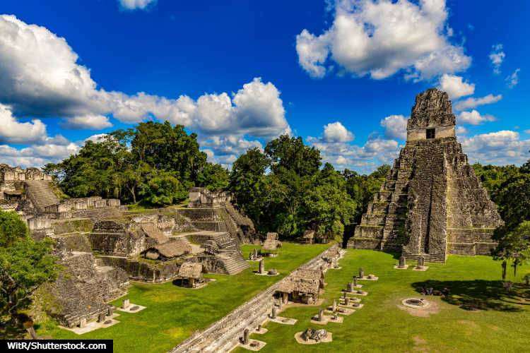 The ancient Mayan city of Tikal in Guatemala