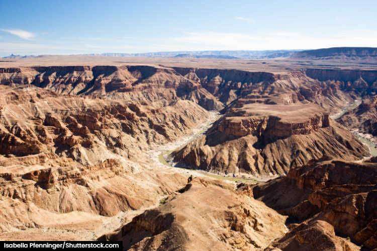 The enormous fish river canyon in Namibia