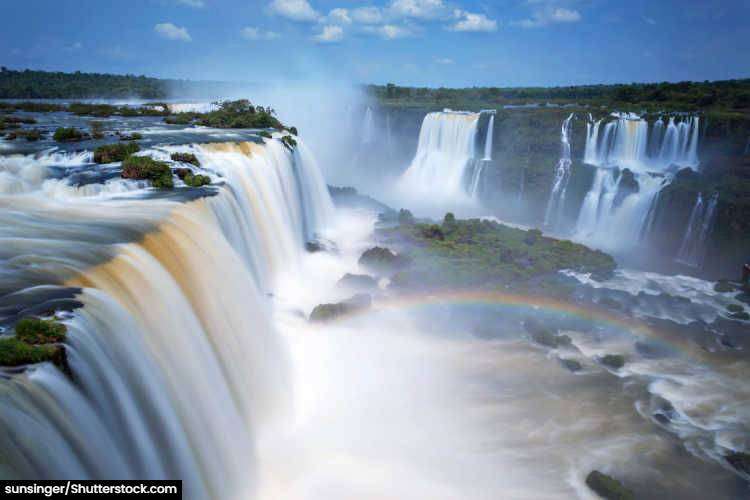 View of the impressive Iguazu falls
