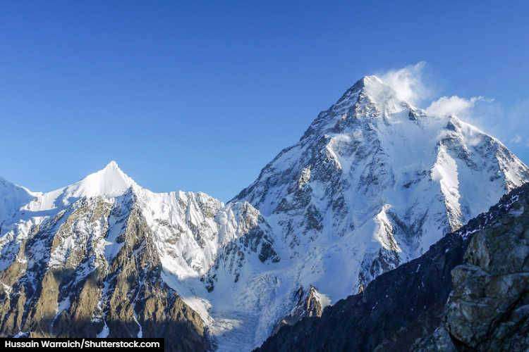 The summit of K2 mountain