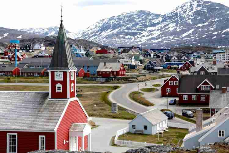 The city of Nuuk in Greenland