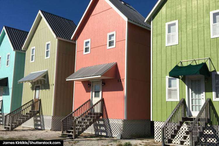 Colourful houses on dauphin island