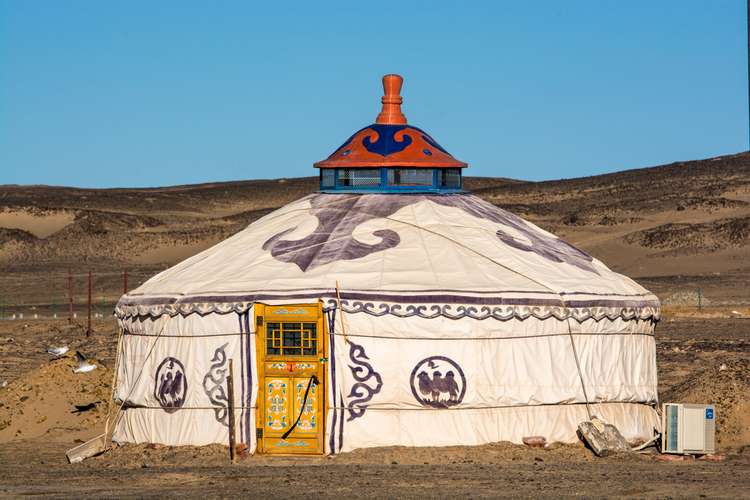 A Mongolian Yurt in the Gobi Desert