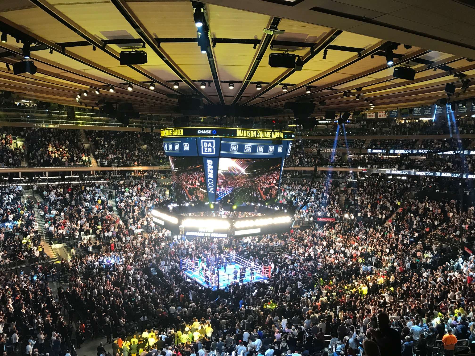 View of a full Madison Square Garden