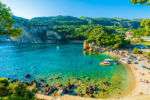 A turquoise sea on a beautiful cove in Corfu