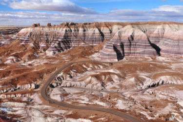 Multi-coloured badlands in Petrified Forest National Park