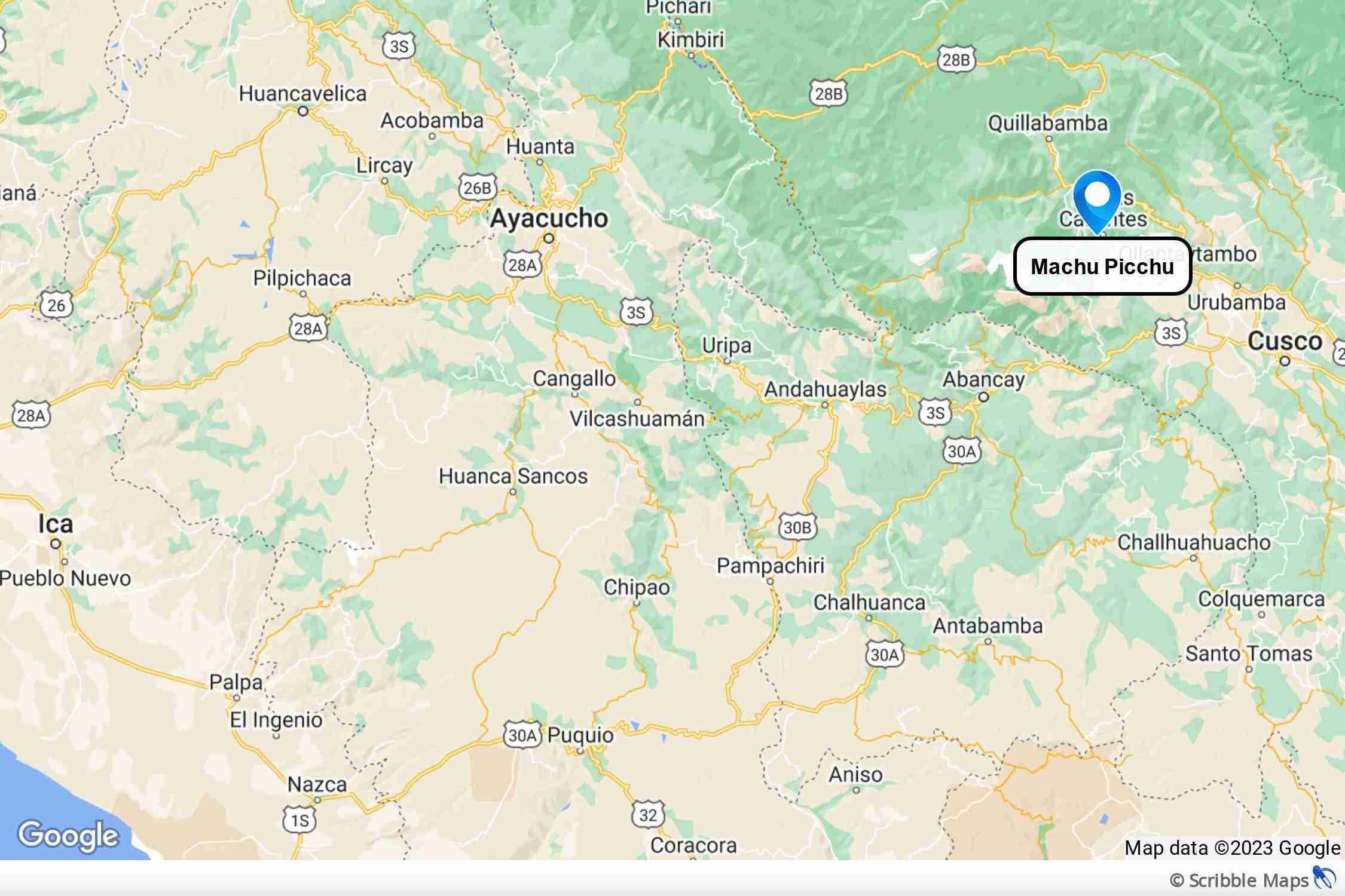 Map of Machu Picchu