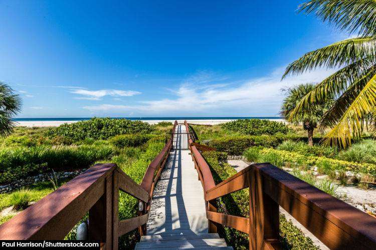 Boardwalk to the beach on Marco Island