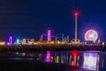 Galveston Island pier at night