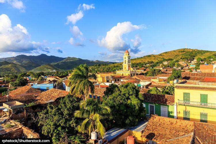 Aerial view of the colourful city of Trinidad in Cuba