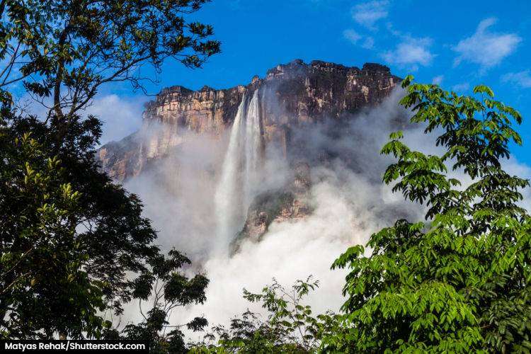 Cascading water at Angel Falls