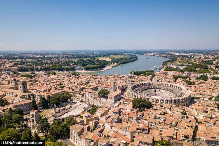 Aerial view of Arles