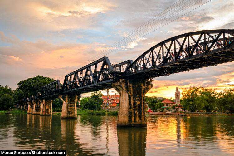 The bridge over the river kwai in Kanchanaburi