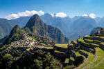 Panoramic view across the lost city of Machu Picchu and the surrounding mountains