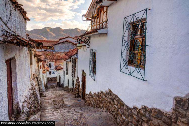 A cobbled streets in Cusco's old town
