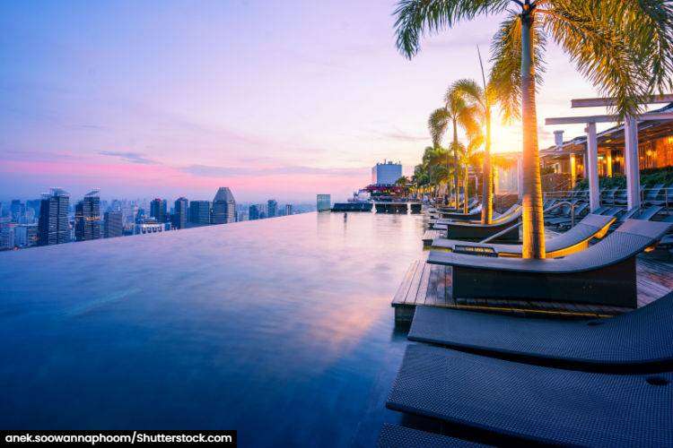 View from the Marina Bay Sands hotel in Singapore