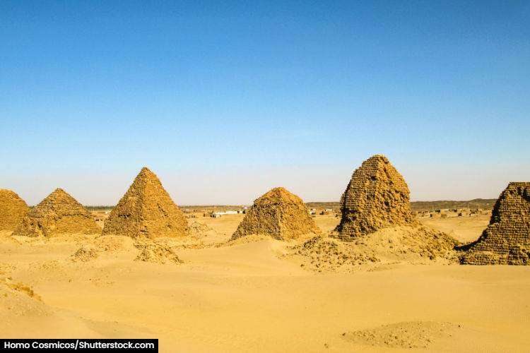 The crumbling pyramids at nuri in sudan