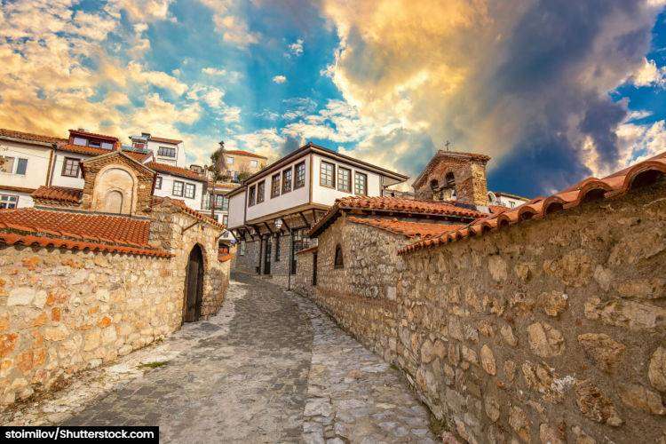 One of many cobbled streets in Ohrid's old town