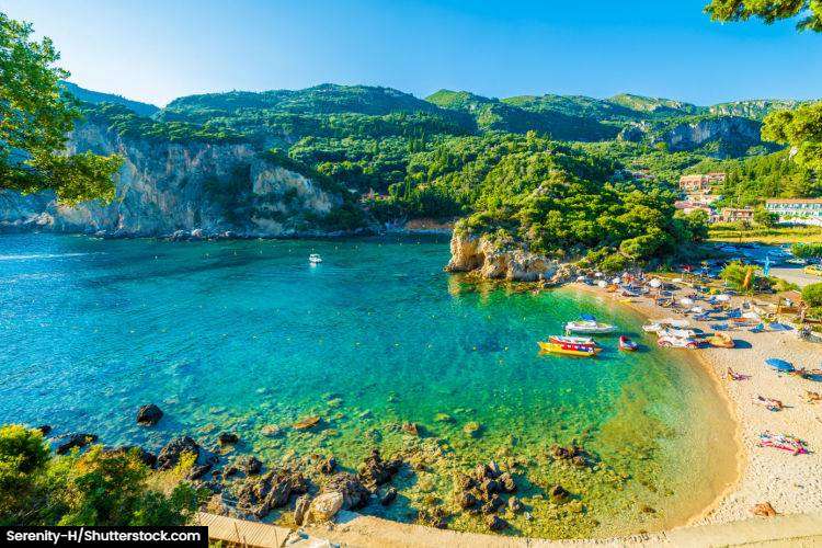 Aerial view of Paleokastritsa Beach