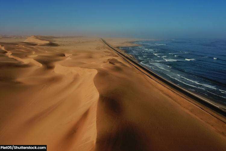long golden sand dunes near Swakopmund