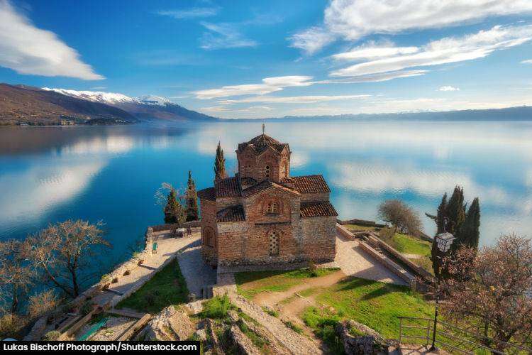 A church above the lake in Ohrid