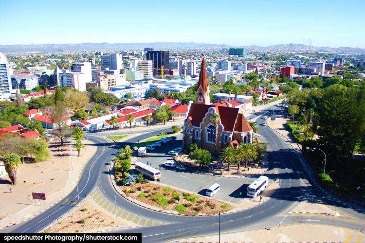 Aerial view of Christuskirche in Windhoek